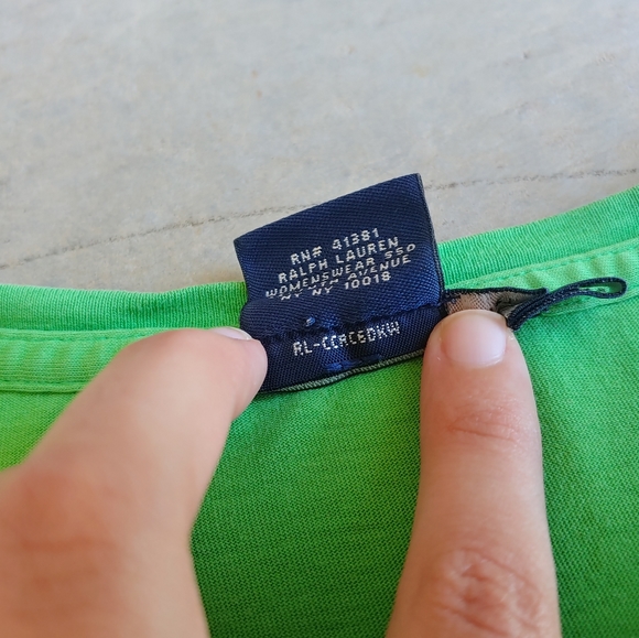 Ralph Lauren Sport Preppy Lime Green Pink Logo Vintage T-shirt Top - Picture 7 of 13